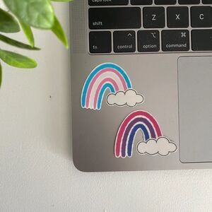 PACK of 2 CLEAR Vinyl Glossy Stickers | Rainbow Stickers | Pride Sticker CUSTOM